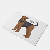 Airedale terrier dog cartoonイラストレーション ドアマット (アングル)
