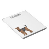 Airedale terrier dog cartoonイラストレーション ノートパッド (アングル)