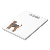 Airedale terrier dog cartoonイラストレーション ノートパッド (回転)