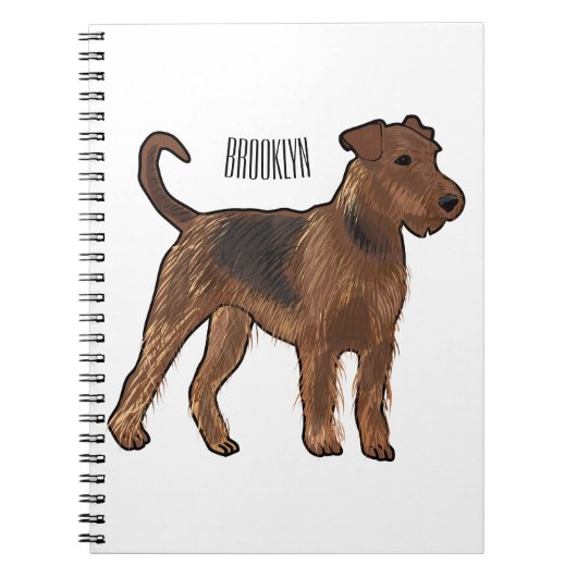 Airedale terrier dog cartoonイラストレーション ノートブック (正面)