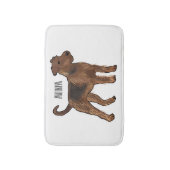 Airedale terrier dog cartoonイラストレーション バスマット (正面縦)