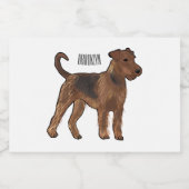 Airedale terrier dog cartoonイラストレーション フードラベル (シングルラベル)