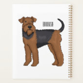 Airedale terrier dog cartoonイラストレーション プランナー手帳 (裏面)