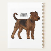 Airedale terrier dog cartoonイラストレーション プランナー手帳 (裏面)