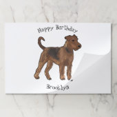 Airedale terrier dog cartoonイラストレーション ペーパーパッド (折り畳み)