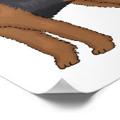 Airedale terrier dog cartoonイラストレーション ポスター (角)