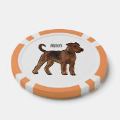 Airedale terrier dog cartoonイラストレーション ポーカーチップ (シングル)
