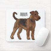 Airedale terrier dog cartoonイラストレーション マウスパッド (マウス)