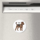Airedale terrier dog cartoonイラストレーション マグネット (インサイチュ (食洗機))