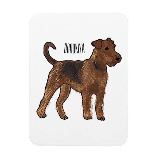 Airedale terrier dog cartoonイラストレーション マグネット (縦)