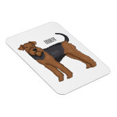 Airedale terrier dog cartoonイラストレーション マグネット (右側)