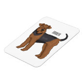 Airedale terrier dog cartoonイラストレーション マグネット (左側)