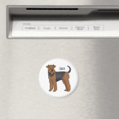 Airedale terrier dog cartoonイラストレーション マグネット (インサイチュ (食洗機))