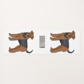 Airedale terrier dog cartoonイラストレーション ヨガマット (裏面(横))