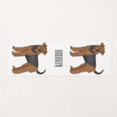 Airedale terrier dog cartoonイラストレーション ヨガマット (正面(横))