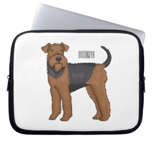 Airedale terrier dog cartoonイラストレーション ラップトップスリーブ