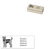 Airedale terrier dog cartoonイラストレーション ラバースタンプ (押印)
