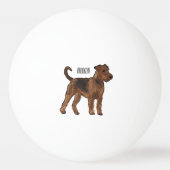 Airedale terrier dog cartoonイラストレーション 卓球ボール (裏面)