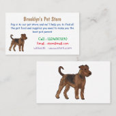 Airedale terrier dog cartoonイラストレーション 名刺 (正面/裏面)