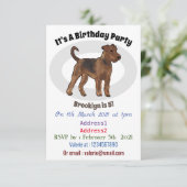 Airedale terrier dog cartoonイラストレーション 招待状 (スタンド正面)