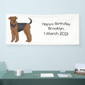 Airedale terrier dog cartoonイラストレーション 横断幕 (トレードショー)