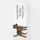 Airedale terrier dog cartoonイラストレーション 横断幕 (縦)