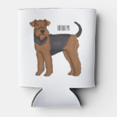 Airedale terrier dog cartoonイラストレーション 缶クーラー (正面)