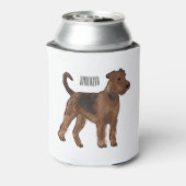 Airedale terrier dog cartoonイラストレーション 缶クーラー (缶裏面)