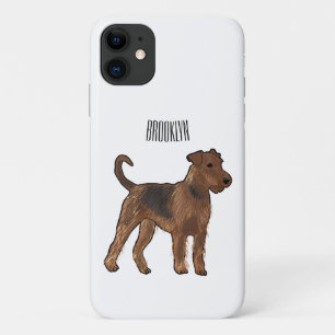 Airedale terrier dog cartoonイラストレーション iPhone 11 ケース