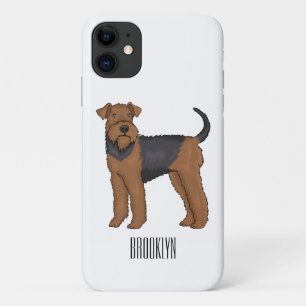 Airedale terrier dog cartoonイラストレーション iPhone 11 ケース