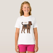Airedale terrier dog cartoonイラストレーション tシャツ (正面フル)