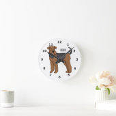 Airedale terrier dog cartoon illustration ラウンド壁時計 (ホーム)