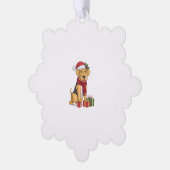 Airedale Terrier Dog Christmas Outfits Santa Hat D オーナメントカード (左)