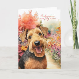 Airedale Terrier Dog Garden Path Get Well カード