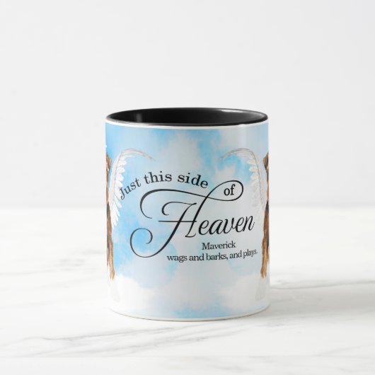 Airedale Terrier Dog Heaven Personalized Memorial マグカップ (中央)