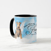 Airedale Terrier Dog Heaven Personalized Memorial マグカップ (正面左)