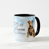 Airedale Terrier Dog Heaven Personalized Memorial マグカップ (正面右)