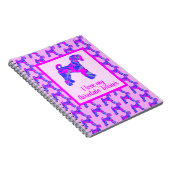 Airedale Terrier Dog Lover Pink & Blueシルエット ノートブック (右側)