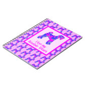 Airedale Terrier Dog Lover Pink & Blueシルエット ノートブック (左側)