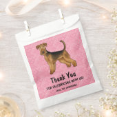 Airedale Terrier Dog With Pinkハートありがとう フェイバーバッグ (クリップ留めされた状態)