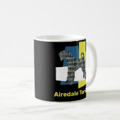 Airedale Terrier Dog YB Grid TriColorコーヒーマグ コーヒーマグカップ (正面右)