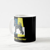 Airedale Terrier Dog YB Grid TriColorコーヒーマグ コーヒーマグカップ (正面左)
