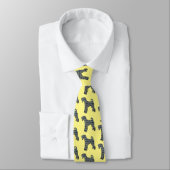 Airedale Terrier Dog Yellow & Blue Line Yellow Tie ネクタイ (タイ)