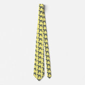 Airedale Terrier Dog Yellow & Blue Line Yellow Tie ネクタイ (正面)