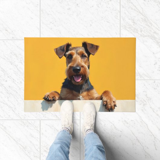 Airedale Terrier Doormat Art ドアマット (室内)