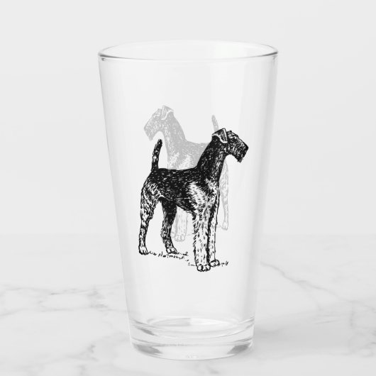 Airedale Terrier Engraving タンブラーグラス (裏面)