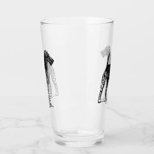 Airedale Terrier Engraving タンブラーグラス (左)