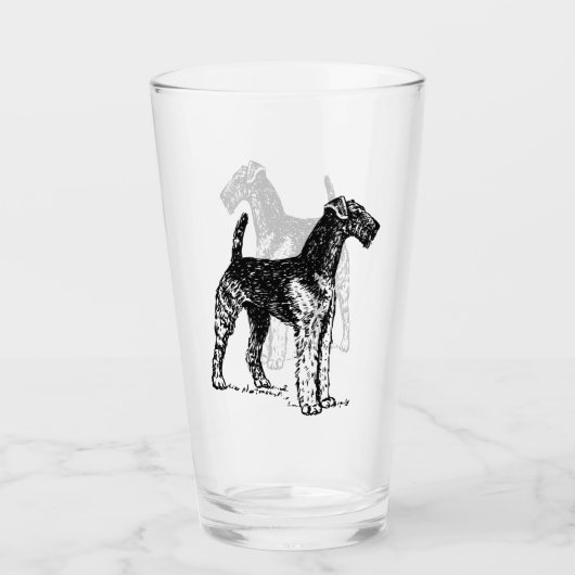 Airedale Terrier Engraving タンブラーグラス (正面)