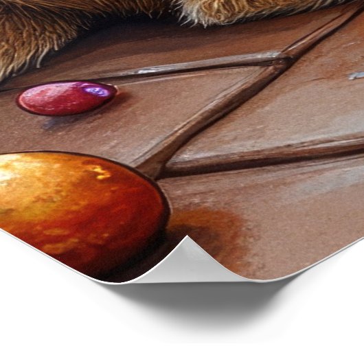 Airedale Terrier Fireplace Christmas Lights ポスター (角)