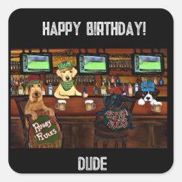 AIREDALE TERRIER & FRIENDSポストカード スクエアシール